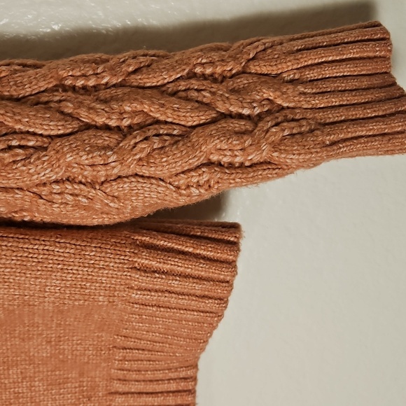 Cable Knit Rust/Burn Orange Sweater - Picture 4 of 5